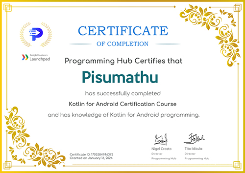 Kotlin for Android Certification Course
